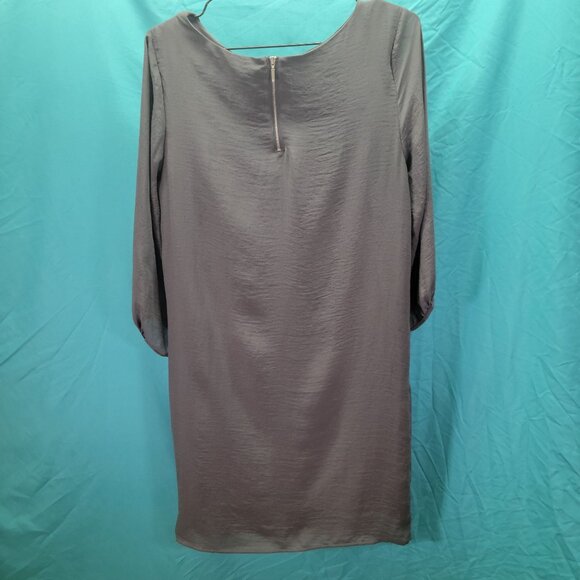 H&M Womens Gray Shift Dress Size 8 3/4 Sleeves Back Zipper Knee-Length - Picture 6 of 10